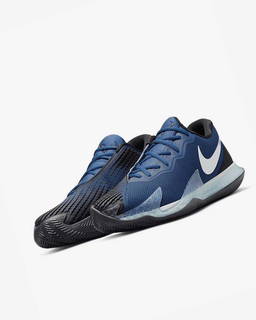Blue / Black / Metal Silver Nike Court Air Zoom Vapor Cage 4 Rafa Men's Tennis Shoes | CA_2830