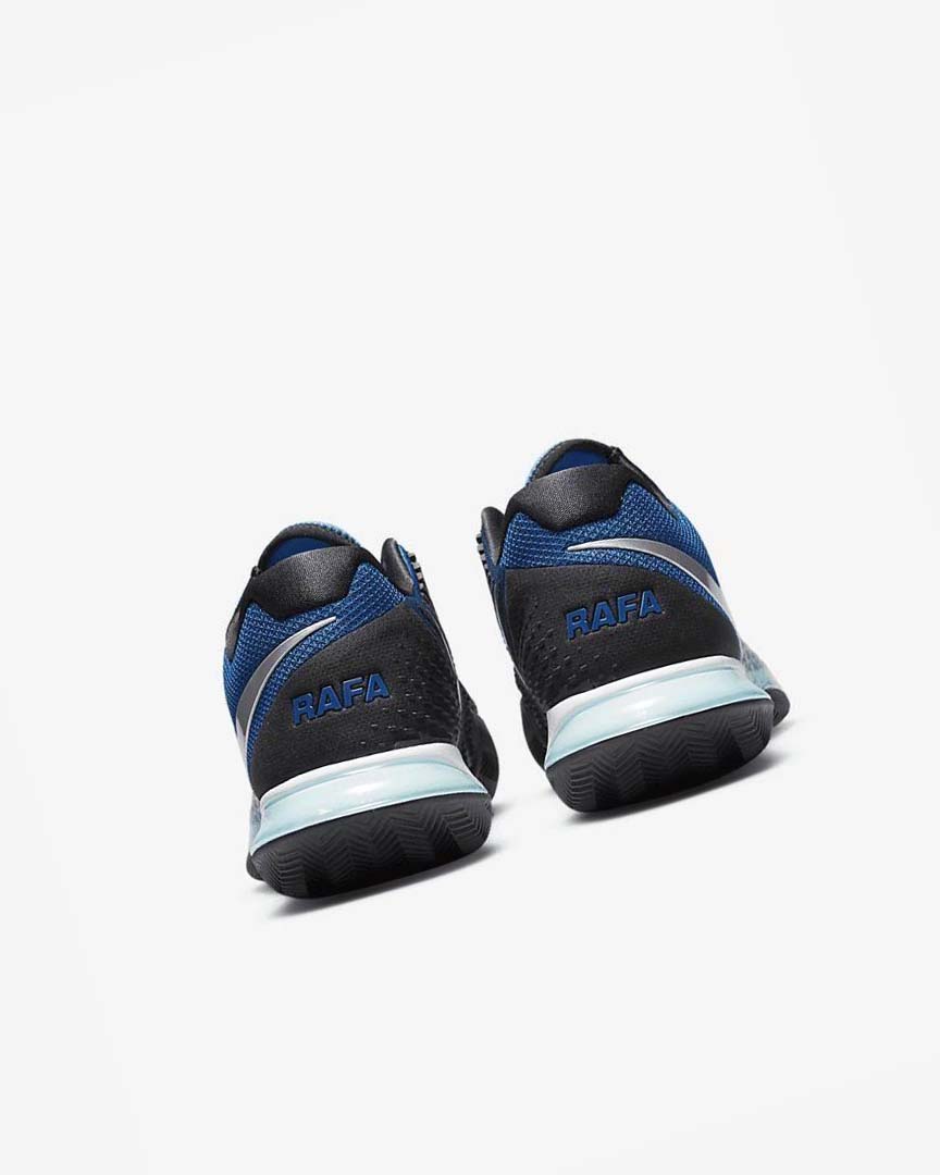 Blue / Black / Metal Silver Nike Court Air Zoom Vapor Cage 4 Rafa Men's Tennis Shoes | CA_2830