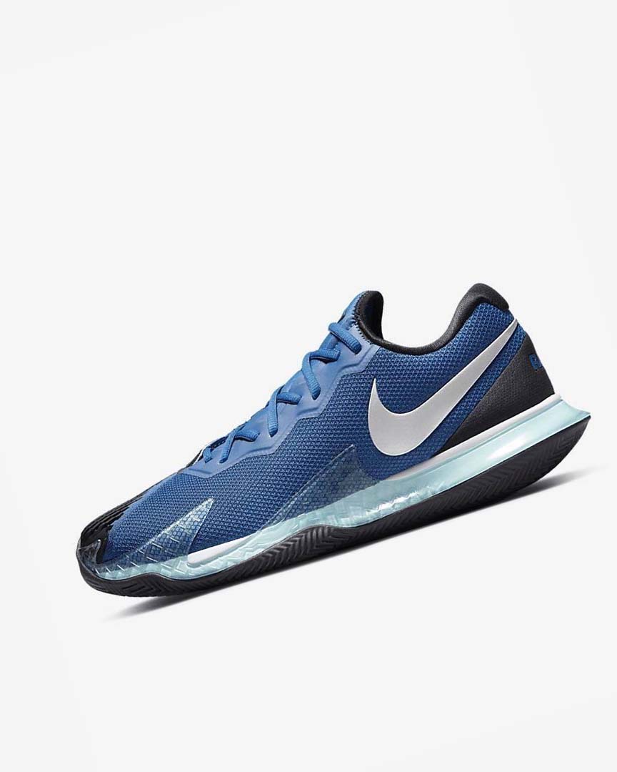 Blue / Black / Metal Silver Nike Court Air Zoom Vapor Cage 4 Rafa Men\'s Tennis Shoes | CA_2830