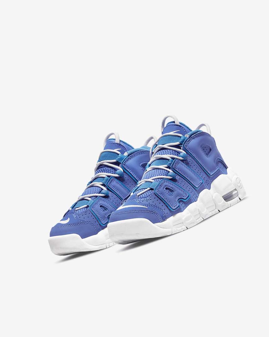 Blue / Blue / White Nike Air More Uptempo Boys' Basketball Shoes | CA_1110
