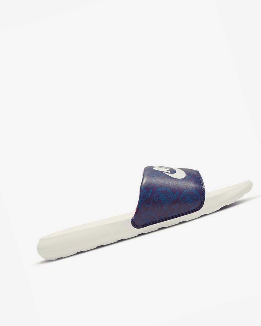 Blue / Dark Blue / Red Nike Victori One Men's Slides | CA_5066