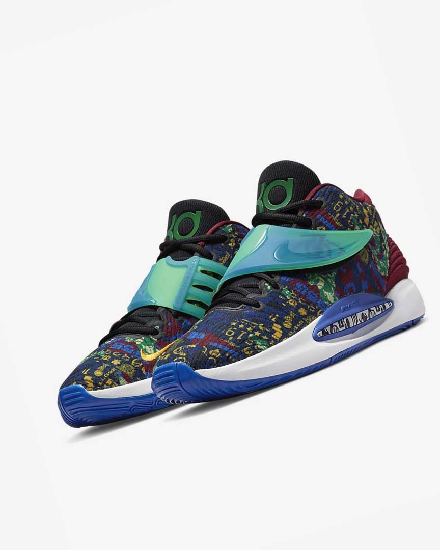 Blue / Deep Royal Blue / Light Green Nike KD14 NRG Men's Basketball Shoes | CA_5164