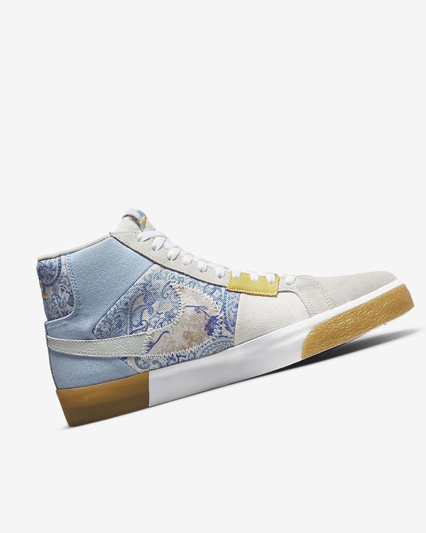 Blue / Green / Blue Nike SB Zoom Blazer Mid PRM Women's Skate Shoes | CA_3133