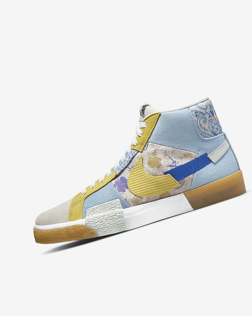 Blue / Green / Blue Nike SB Zoom Blazer Mid PRM Women\'s Skate Shoes | CA_3133