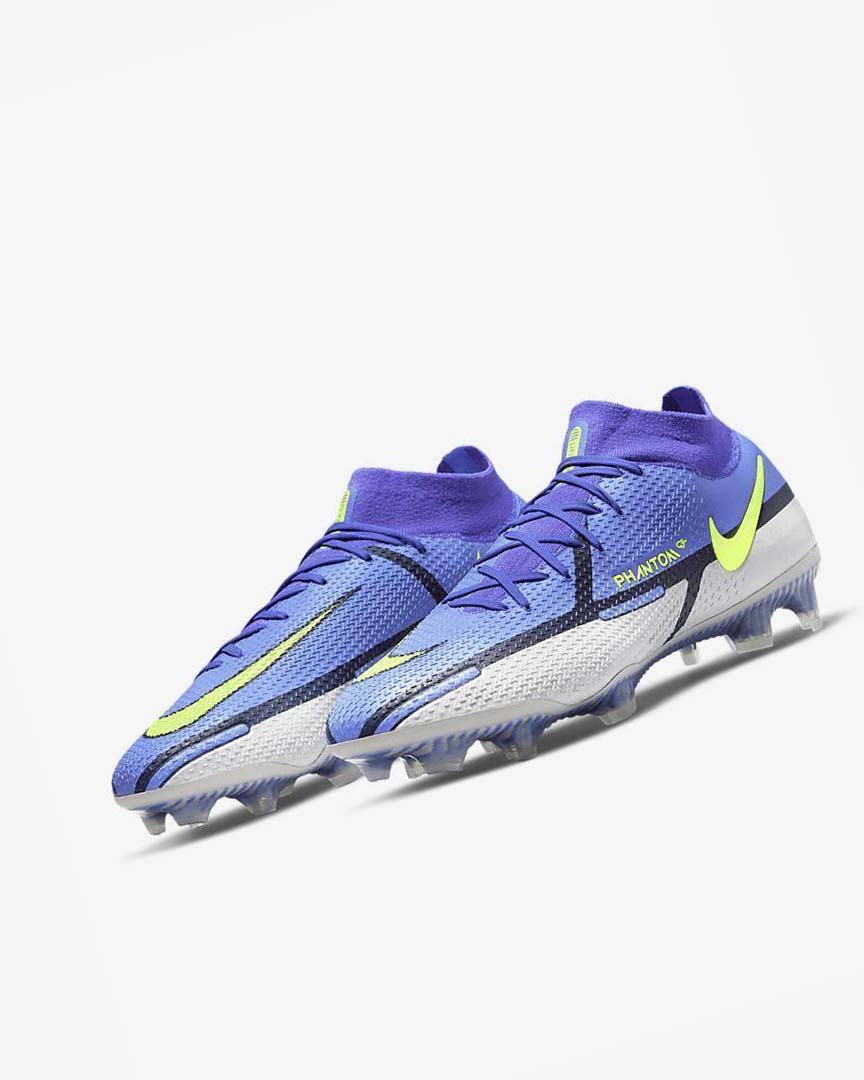 Blue / Grey / Blue Nike Phantom GT2 Dynamic Fit Elite FG Men's Soccer Cleats | CA_4778