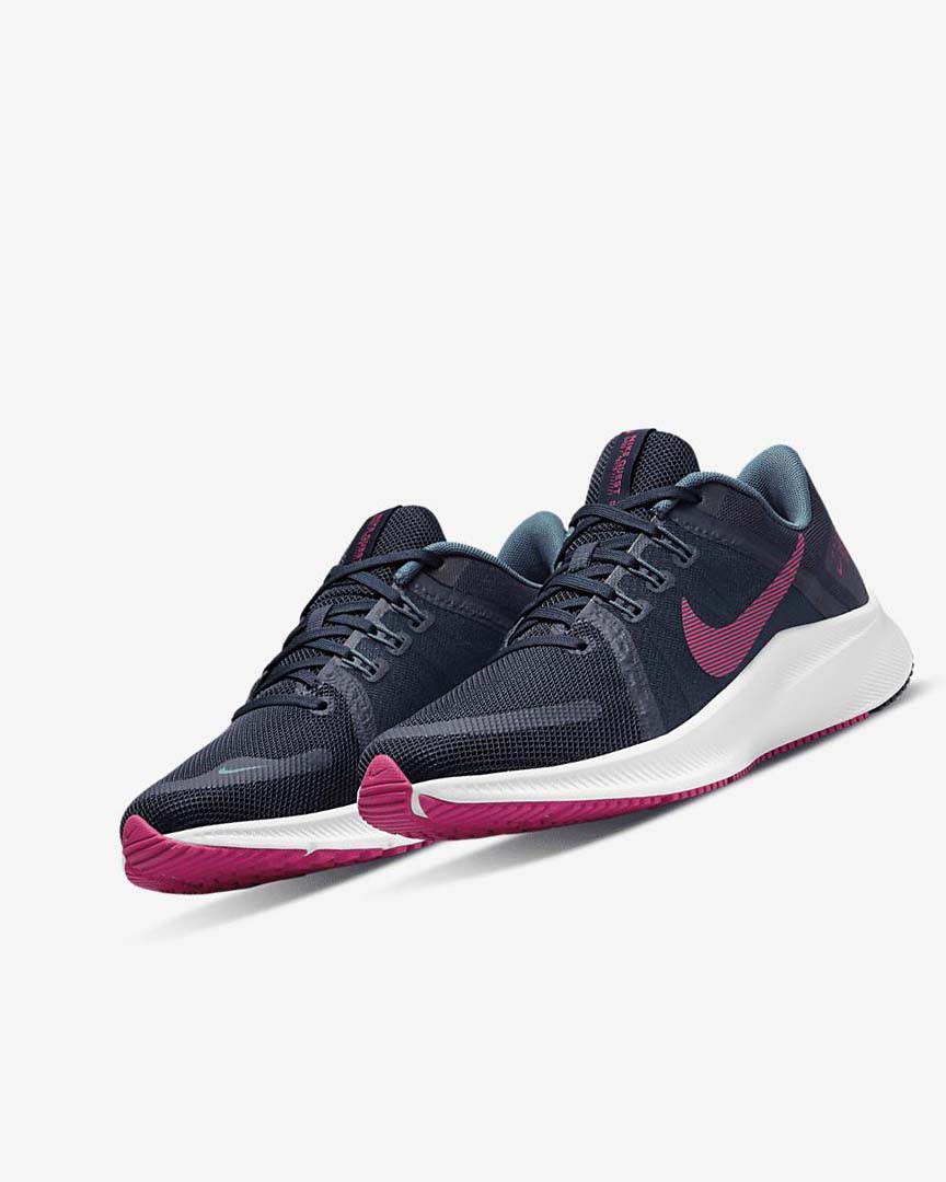 Blue / Grey Green / White / Pink Nike Quest 4 Women's Running Shoes | CA_4989