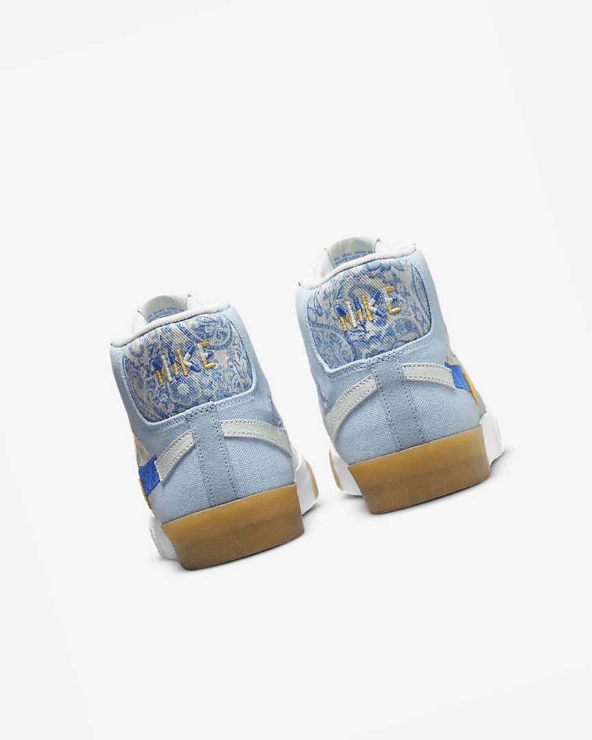 Blue / Grey / Yellow Nike SB Zoom Blazer Mid PRM Men's Skate Shoes | CA_4507