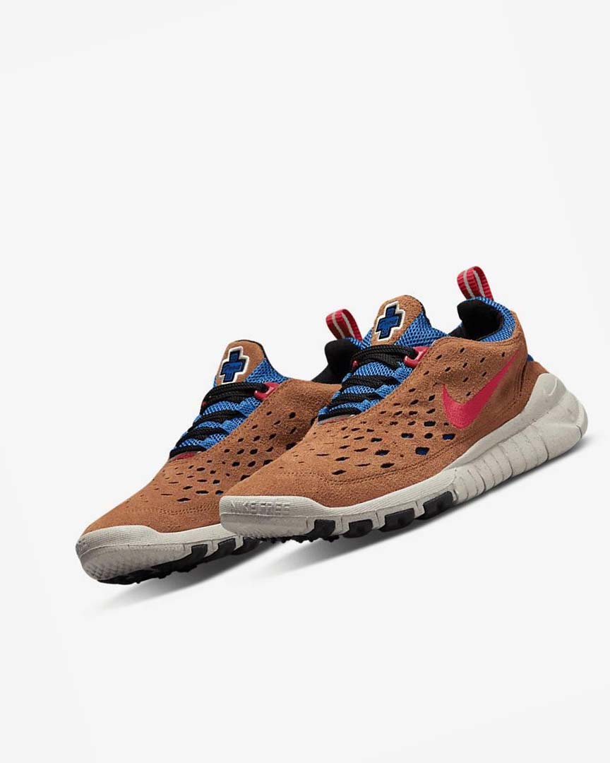 Blue / Light Cream / Red Nike Free Run Trail Men's Running Shoes | CA_4604