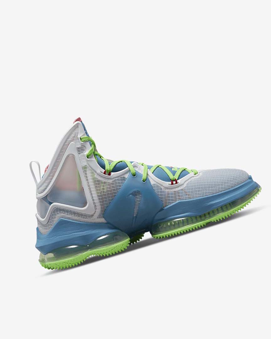 Blue / Light Green / White / Burgundy Nike LeBron 19 Women's Basketball Shoes | CA_2680