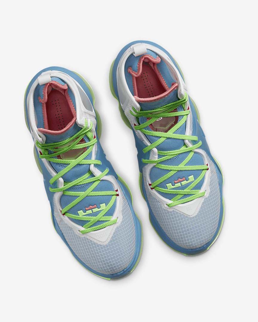 Blue / Light Green / White / Burgundy Nike LeBron 19 Women's Basketball Shoes | CA_2680