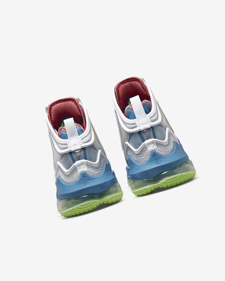 Blue / Light Green / White / Burgundy Nike LeBron 19 Women's Basketball Shoes | CA_2680