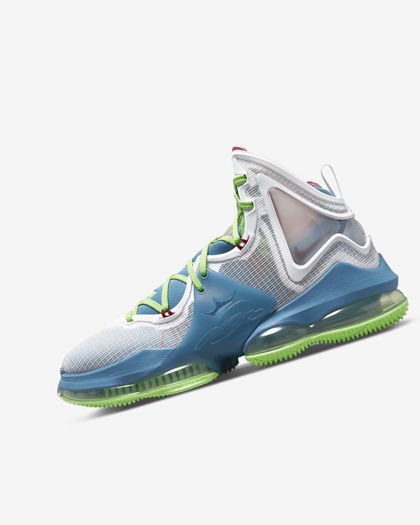 Blue / Light Green / White / Burgundy Nike LeBron 19 Women\'s Basketball Shoes | CA_2680