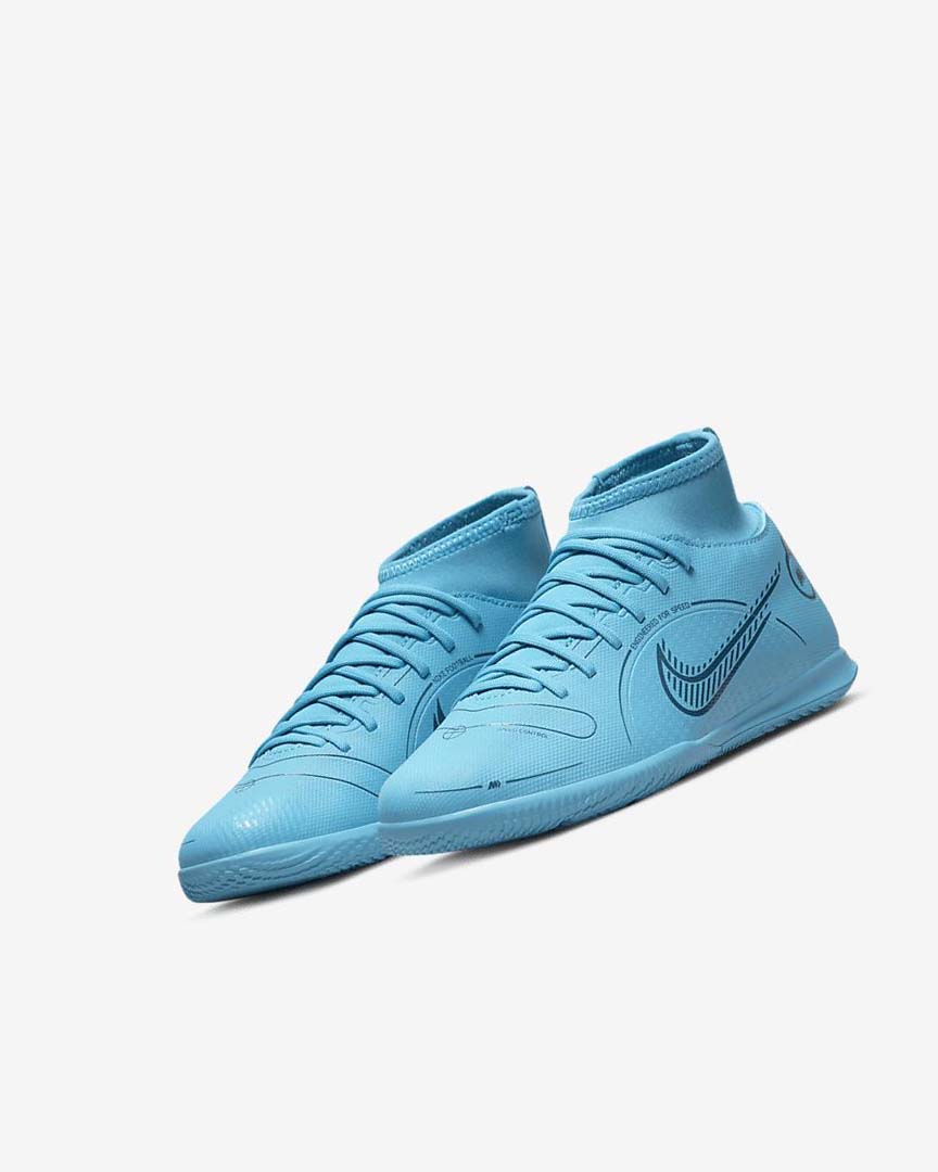 Blue / Orange Nike Jr. Mercurial Superfly 8 Club IC Girls' Soccer Shoes | CA_1114