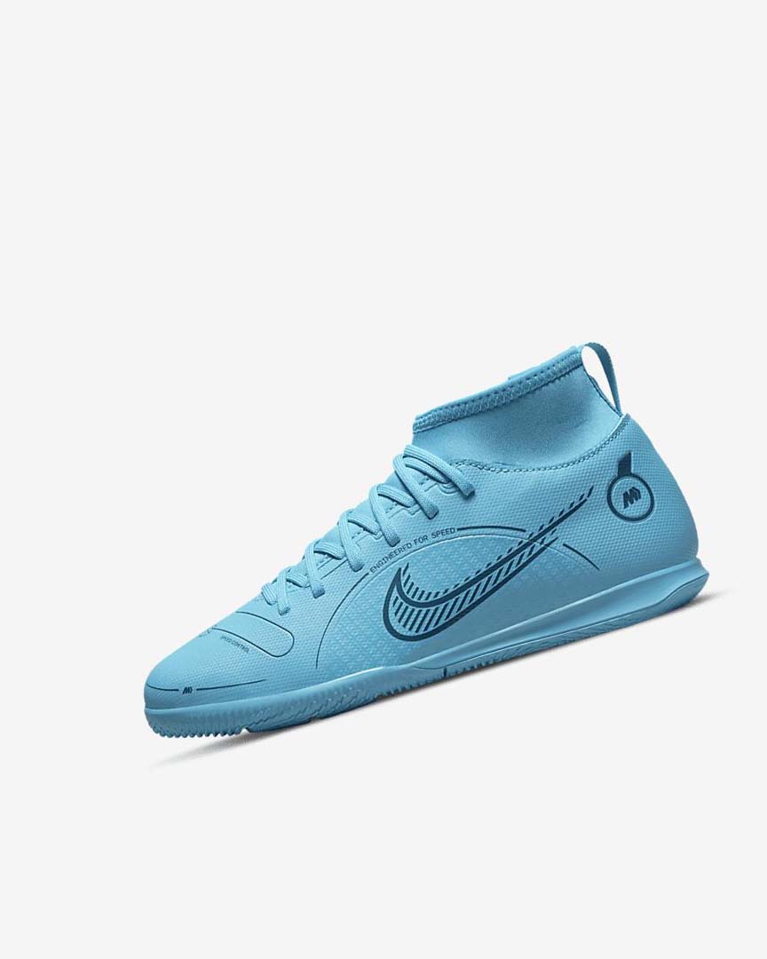 Blue / Orange Nike Jr. Mercurial Superfly 8 Club IC Girls\' Soccer Shoes | CA_1114