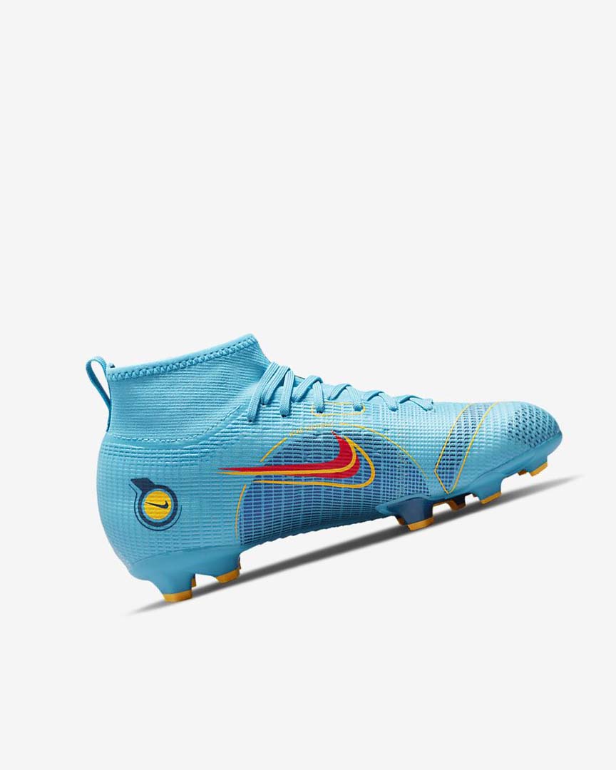 Blue / Orange Nike Jr. Mercurial Superfly 8 Pro FG Boys' Soccer Cleats | CA_2314