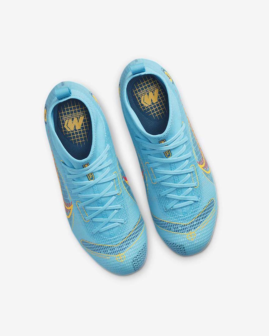 Blue / Orange Nike Jr. Mercurial Superfly 8 Pro FG Boys' Soccer Cleats | CA_2314