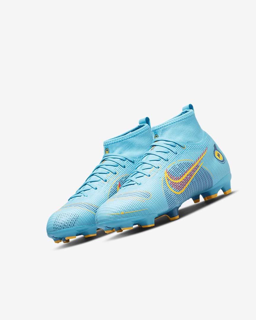 Blue / Orange Nike Jr. Mercurial Superfly 8 Pro FG Boys' Soccer Cleats | CA_2314