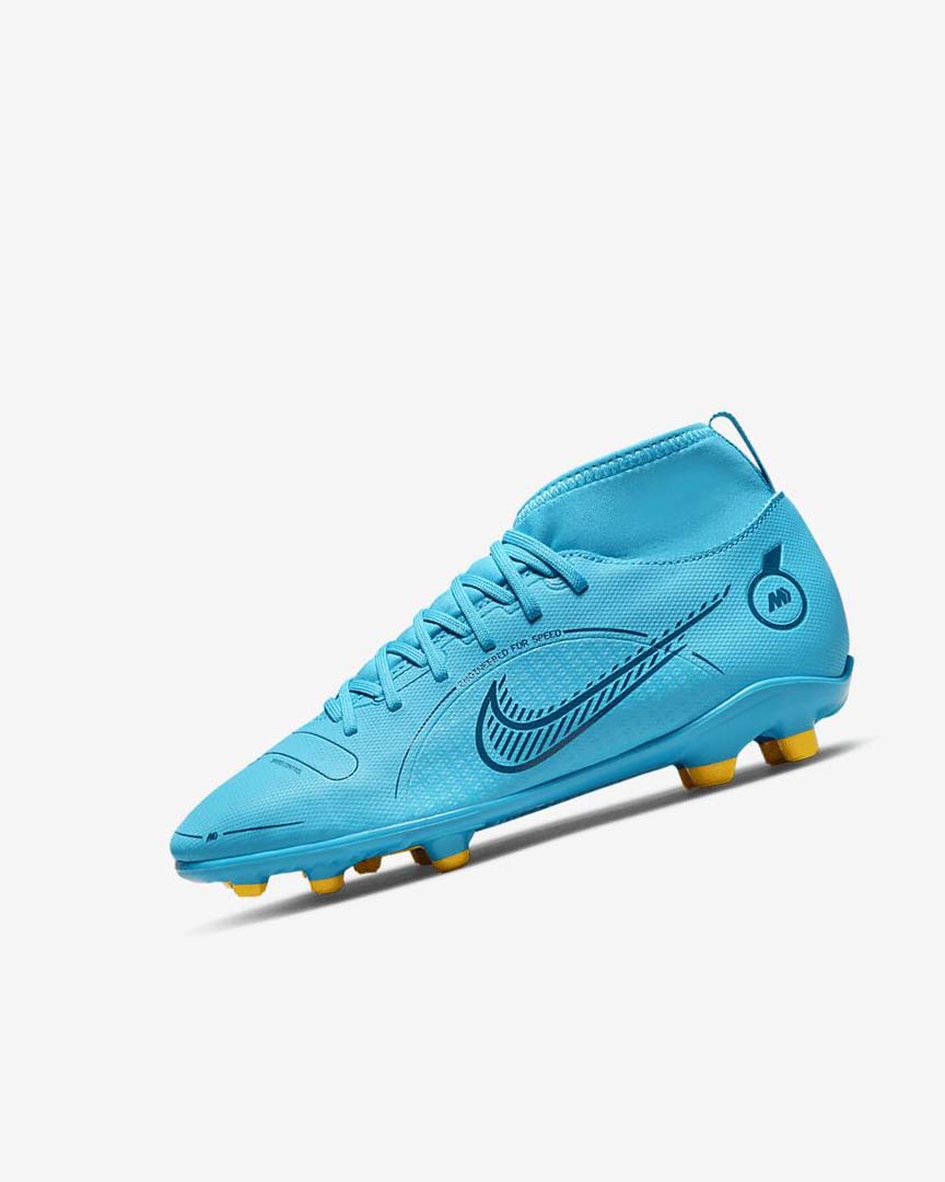 Blue / Orange Nike Jr. Mercurial Superfly 8 Club MG Girls\' Soccer Cleats | CA_4732
