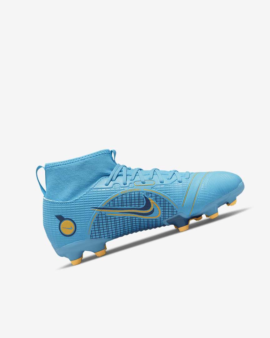Blue / Orange Nike Jr. Mercurial Superfly 8 Academy MG Girls' Soccer Cleats | CA_4903