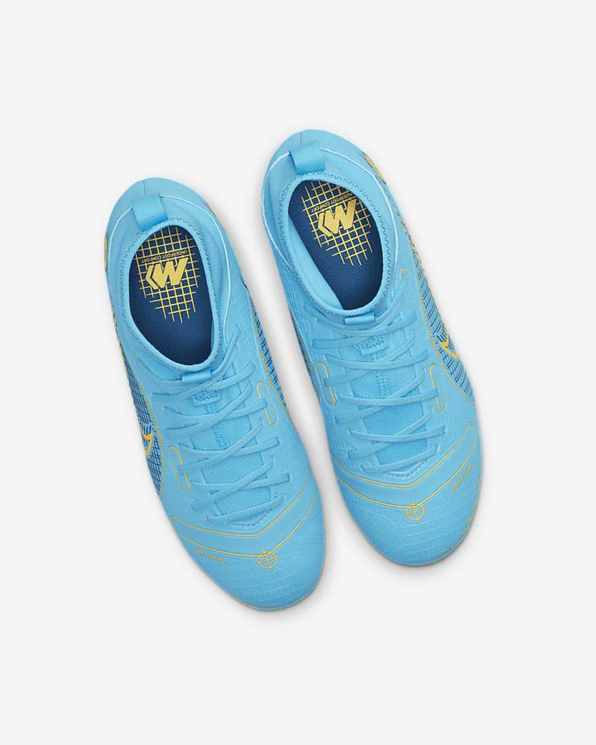 Blue / Orange Nike Jr. Mercurial Superfly 8 Academy MG Girls' Soccer Cleats | CA_4903