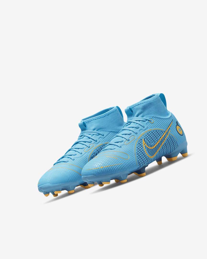 Blue / Orange Nike Jr. Mercurial Superfly 8 Academy MG Girls' Soccer Cleats | CA_4903