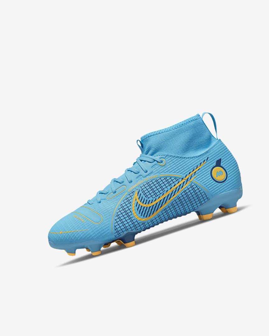 Blue / Orange Nike Jr. Mercurial Superfly 8 Academy MG Girls\' Soccer Cleats | CA_4903