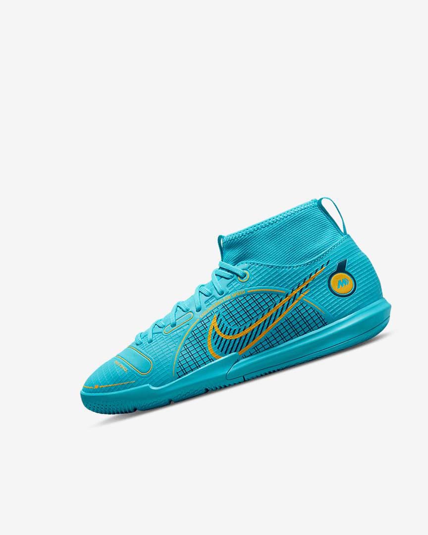 Blue / Orange Nike Jr. Mercurial Superfly 8 Academy IC Girls\' Soccer Shoes | CA_5482