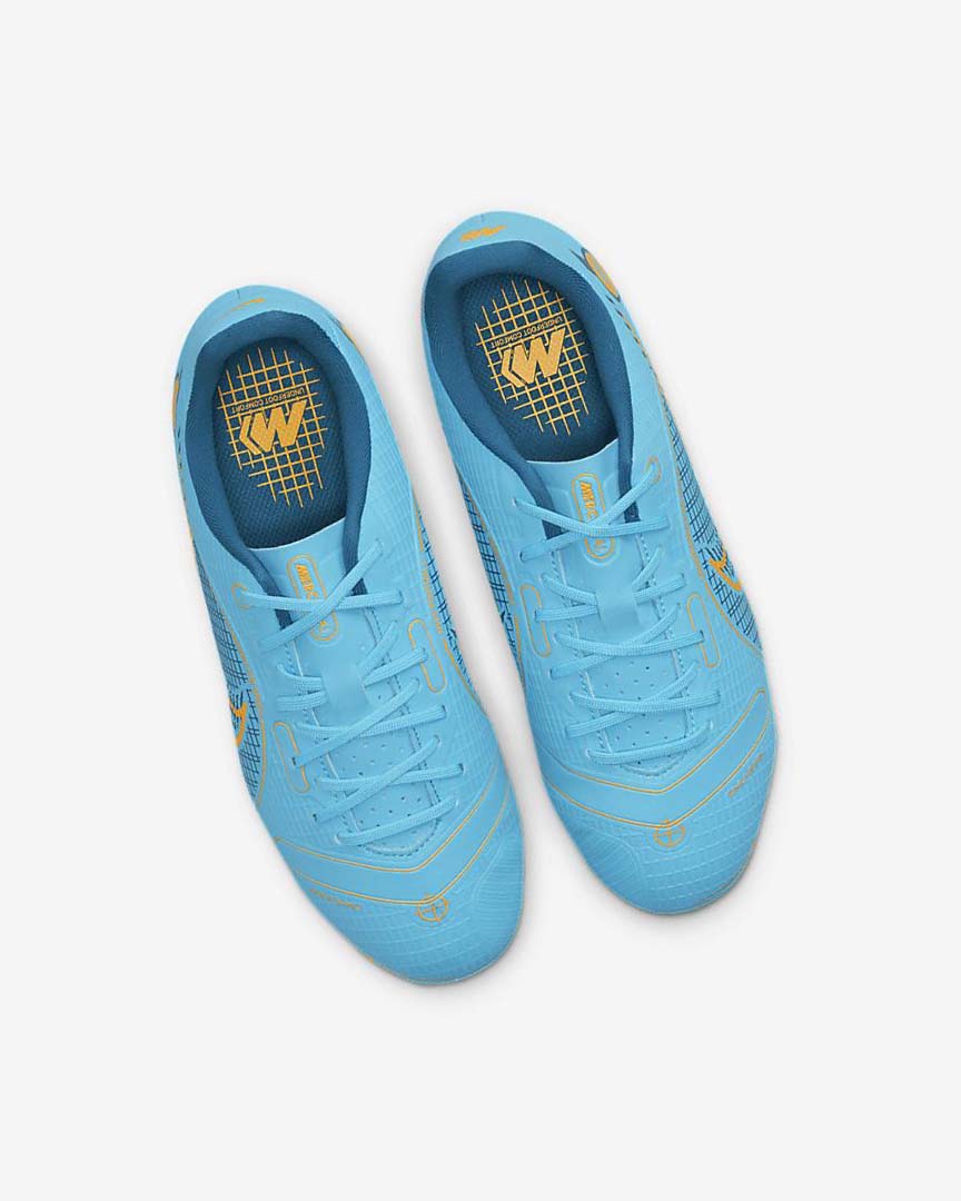 Blue / Orange Nike Jr. Mercurial Vapor 14 Academy MG Girls' Soccer Cleats | CA_2765
