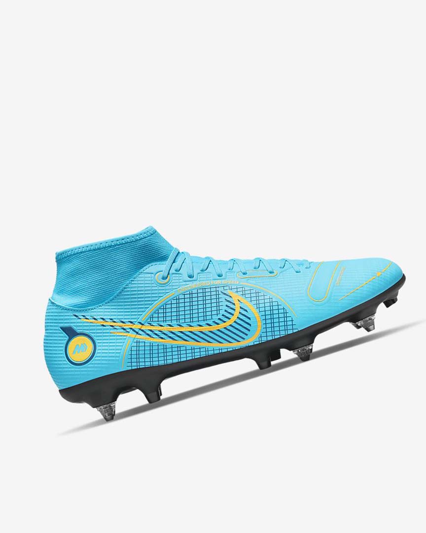 Blue / Orange Nike Mercurial Superfly 8 Academy SG-PRO Anti-Clog Traction Women's Soccer Cleats | CA_5346