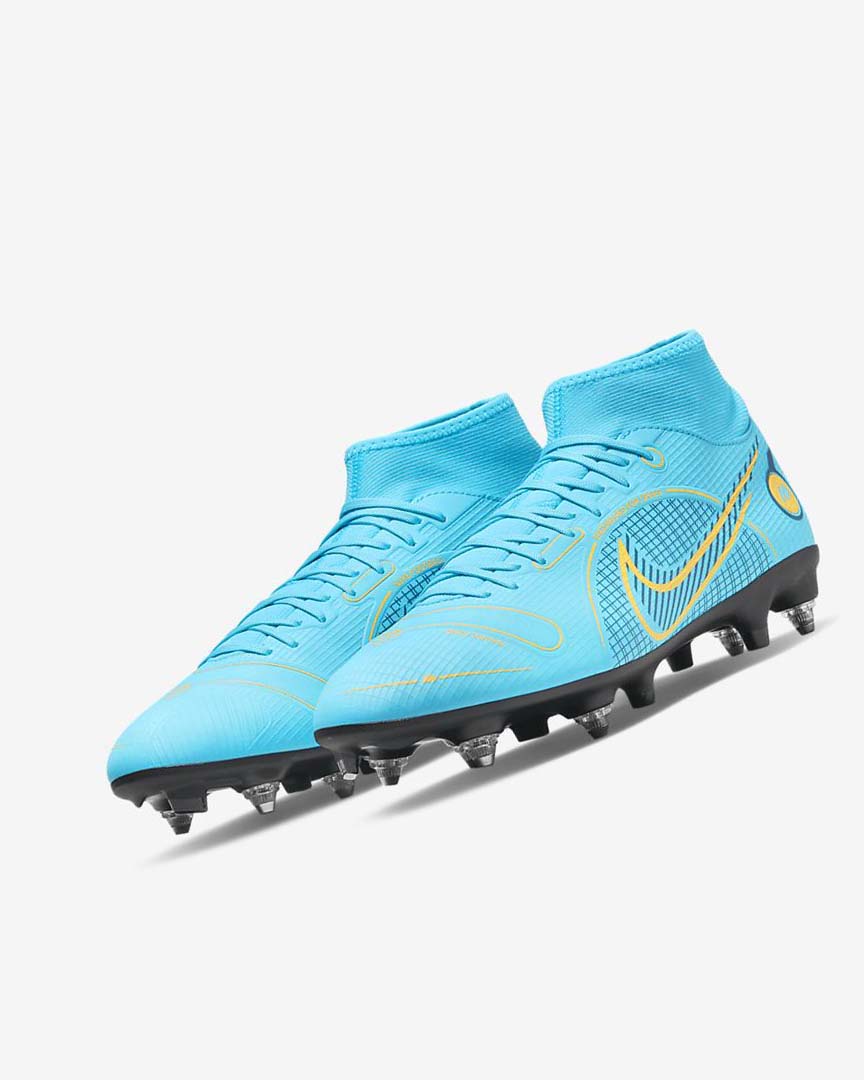Blue / Orange Nike Mercurial Superfly 8 Academy SG-PRO Anti-Clog Traction Women's Soccer Cleats | CA_5346