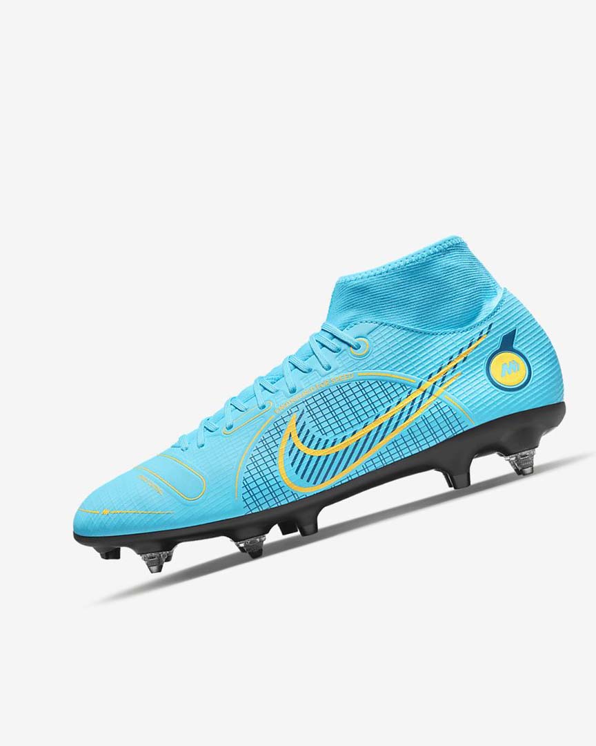Blue / Orange Nike Mercurial Superfly 8 Academy SG-PRO Anti-Clog Traction Women\'s Soccer Cleats | CA_5346