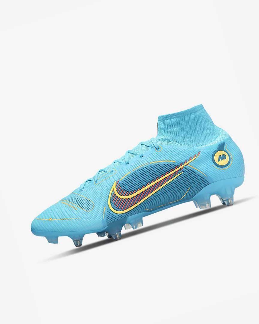 Blue / Orange Nike Mercurial Superfly 8 Elite SG-PRO Anti-Clog Traction Men\'s Soccer Cleats | CA_5414