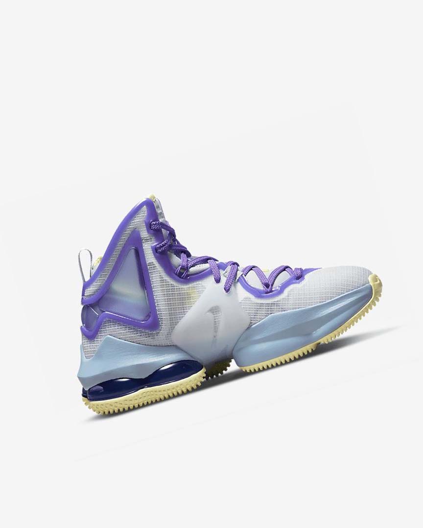 Blue / Purple Nike LeBron 19 Girls' Basketball Shoes | CA_2657
