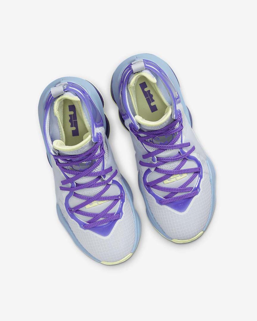 Blue / Purple Nike LeBron 19 Girls' Basketball Shoes | CA_2657