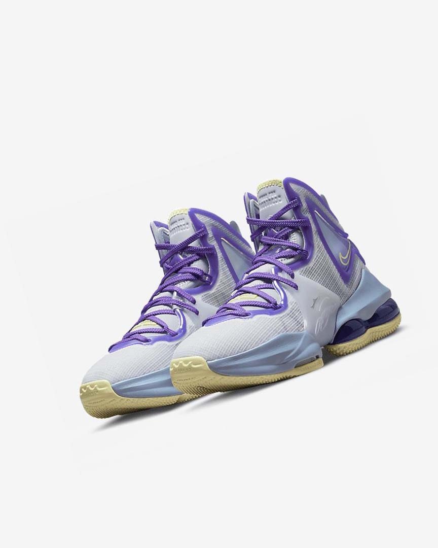Blue / Purple Nike LeBron 19 Girls' Basketball Shoes | CA_2657