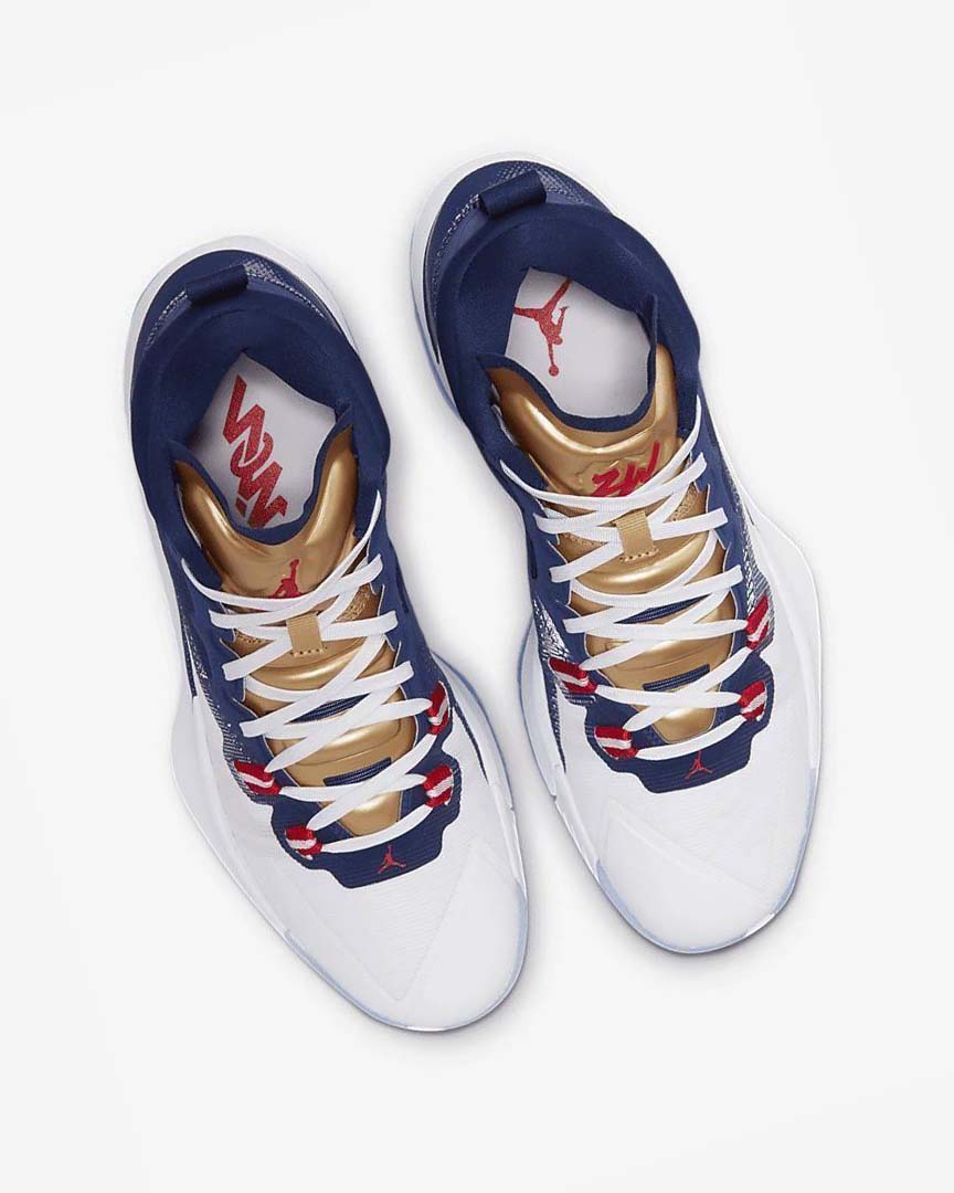 Blue / White / Metal Gold Nike Zion 1 Men's Basketball Shoes | CA_2943