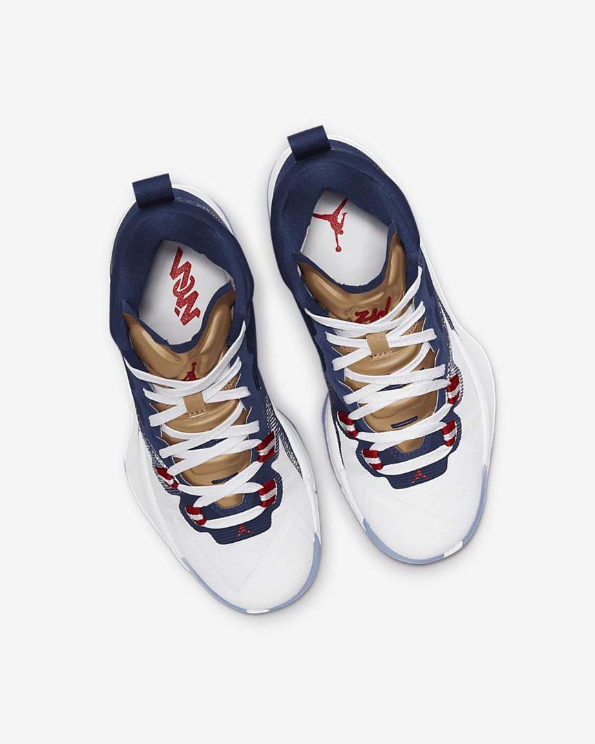 Blue / White / Metal Gold / Red Nike Zion 1 Boys' Basketball Shoes | CA_1178