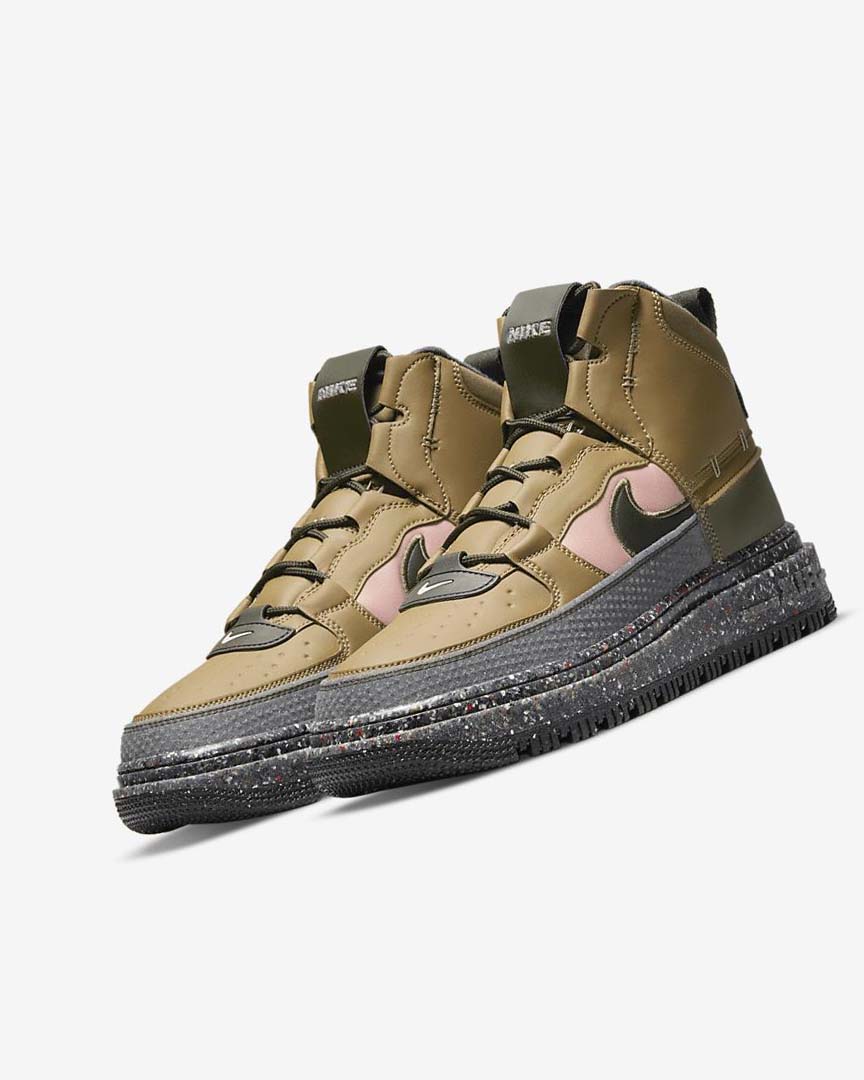 Brown / Olive / Pink Nike Air Force 1 Men's Boots | CA_4890