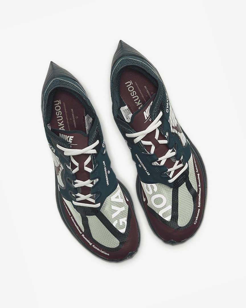 Burgundy / Green Nike ZoomX Vaporfly Next% x Gyakusou Men's Running Shoes | CA_2453