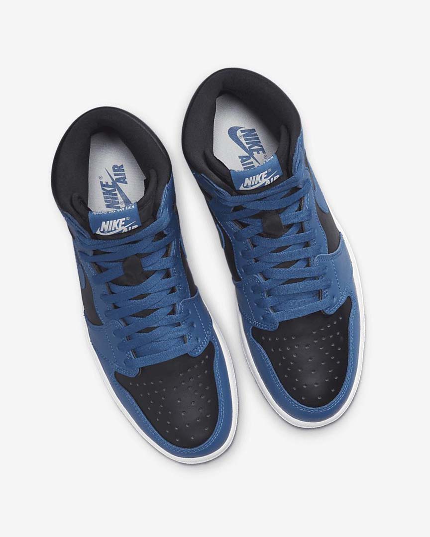 Dark Blue / White / Black Nike Air Jordan 1 Retro High OG Men's Sneakers | CA_4605
