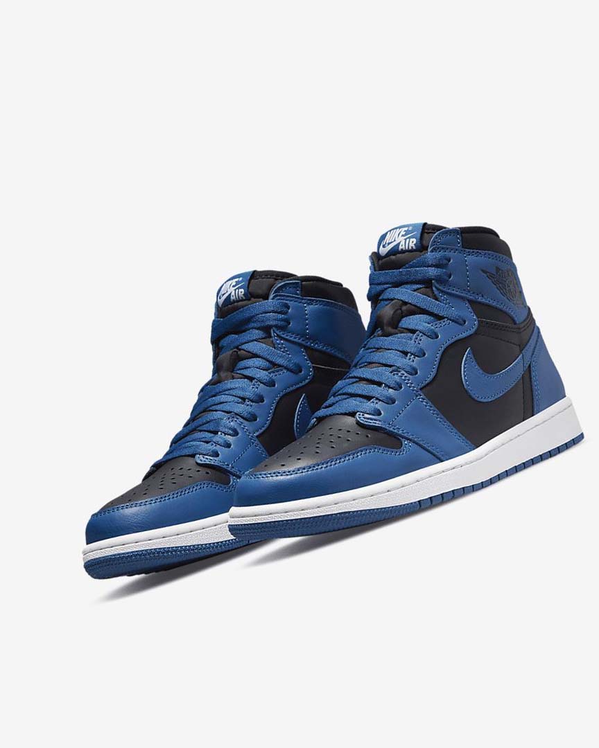 Dark Blue / White / Black Nike Air Jordan 1 Retro High OG Men's Sneakers | CA_4605