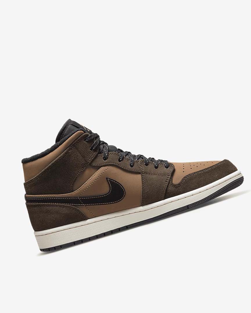Dark Chocolate / Brown / Black / Red Nike Air Jordan 1 Mid SE Men's Sneakers | CA_5580