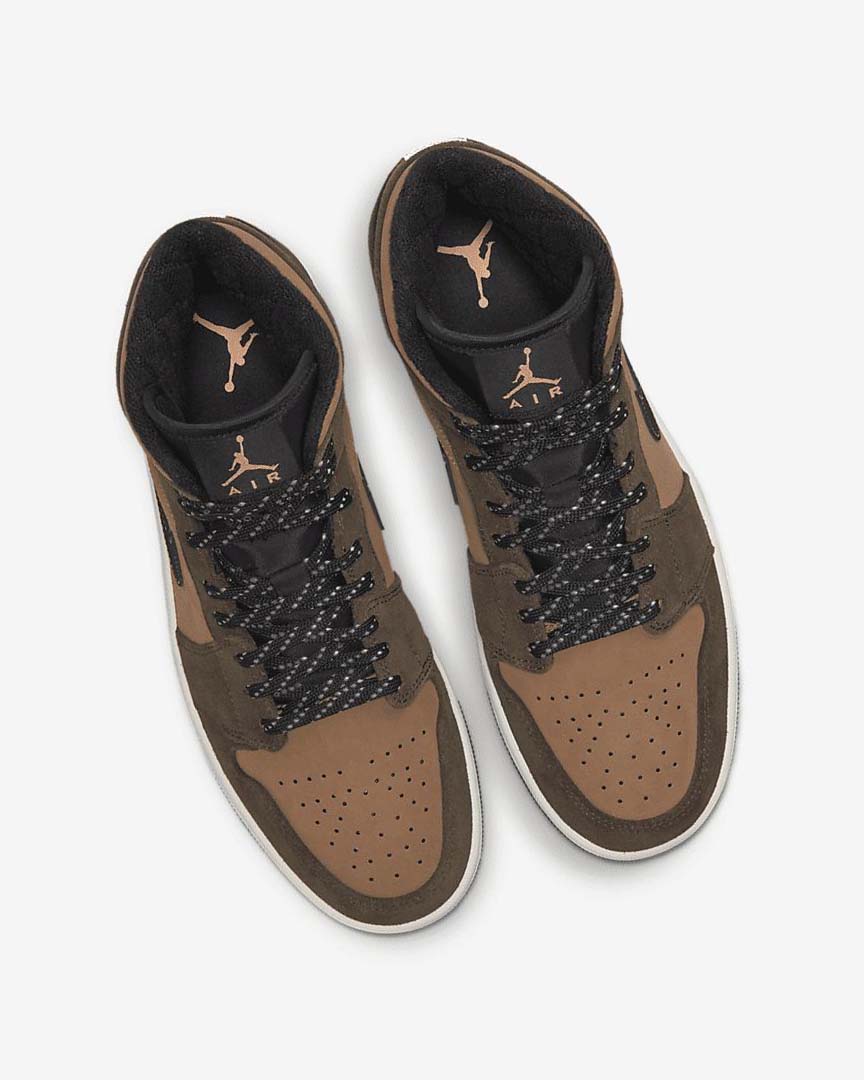 Dark Chocolate / Brown / Black / Red Nike Air Jordan 1 Mid SE Men's Sneakers | CA_5580