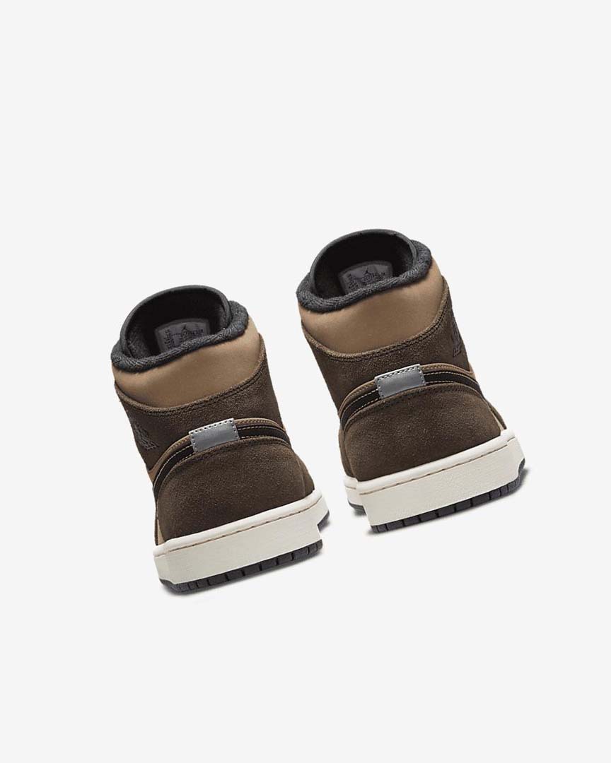 Dark Chocolate / Brown / Black / Red Nike Air Jordan 1 Mid SE Men's Sneakers | CA_5580
