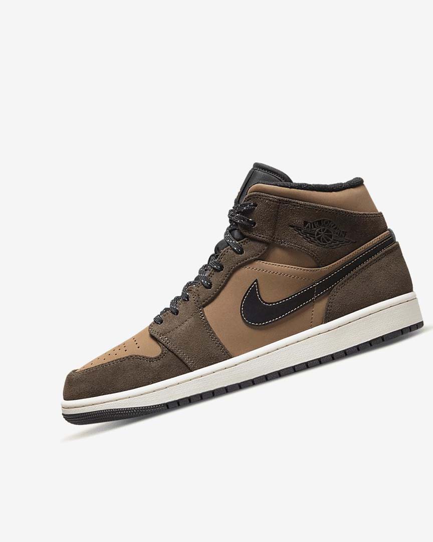 Dark Chocolate / Brown / Black / Red Nike Air Jordan 1 Mid SE Men\'s Sneakers | CA_5580