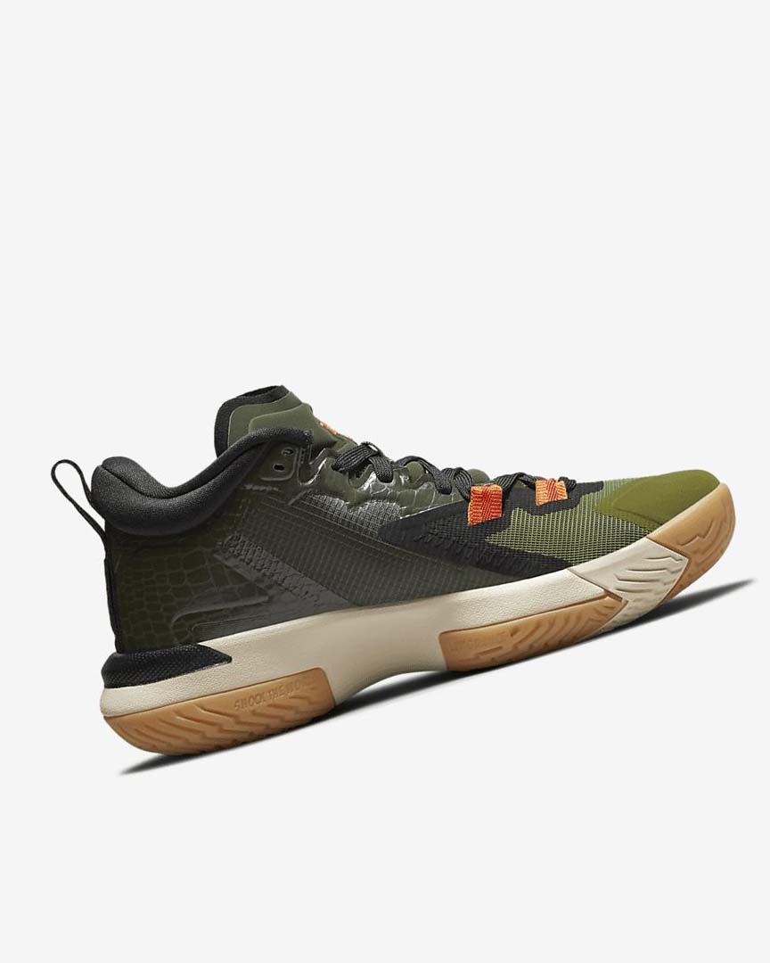 Dark Grey Green / Black Nike Zion 1 Boys' Basketball Shoes | CA_5434