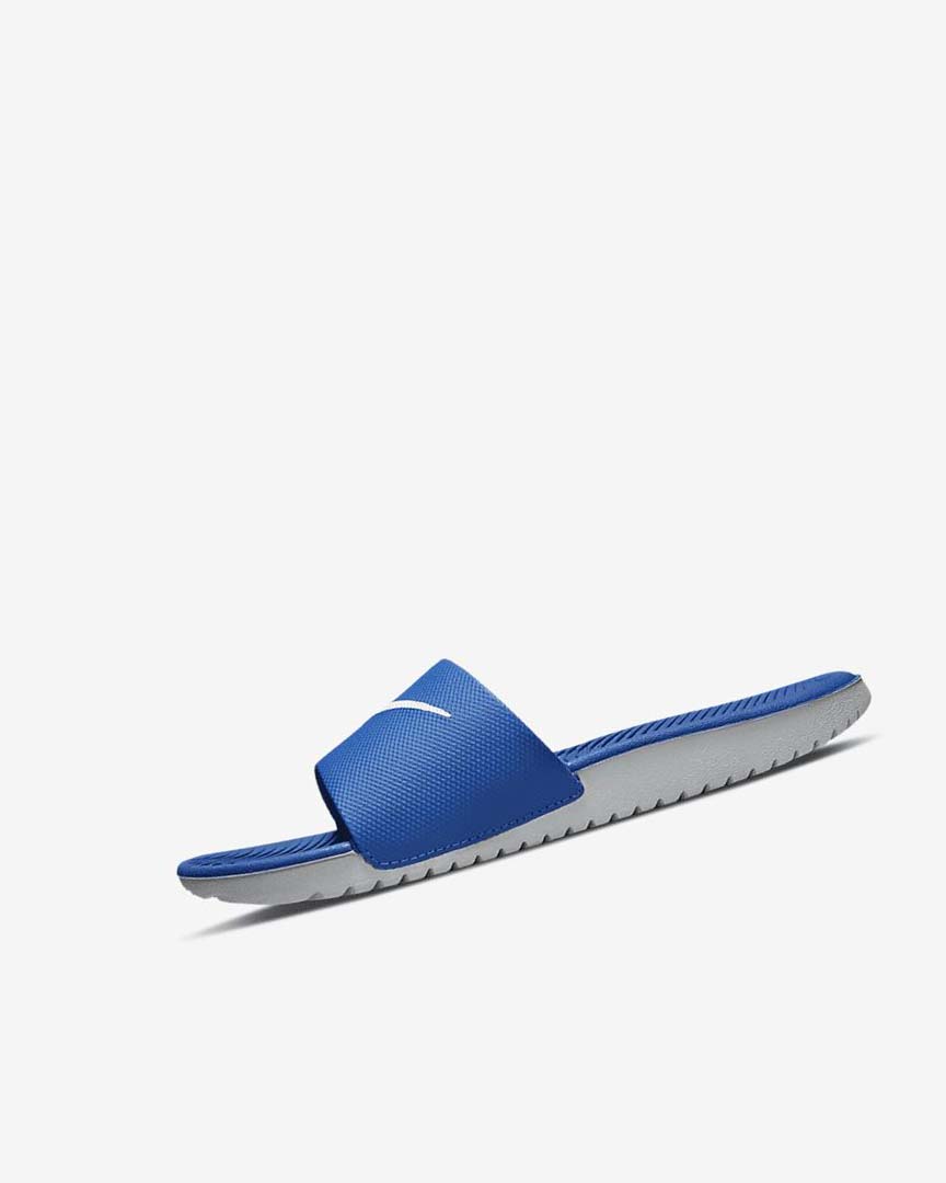 Deep Blue / White Nike Kawa Boys\' Slides | CA_2941