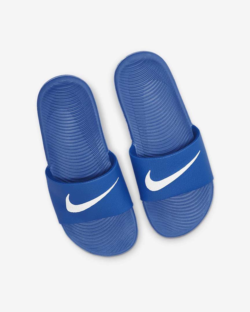 Deep Blue / White Nike Kawa Girls' Slides | CA_2835