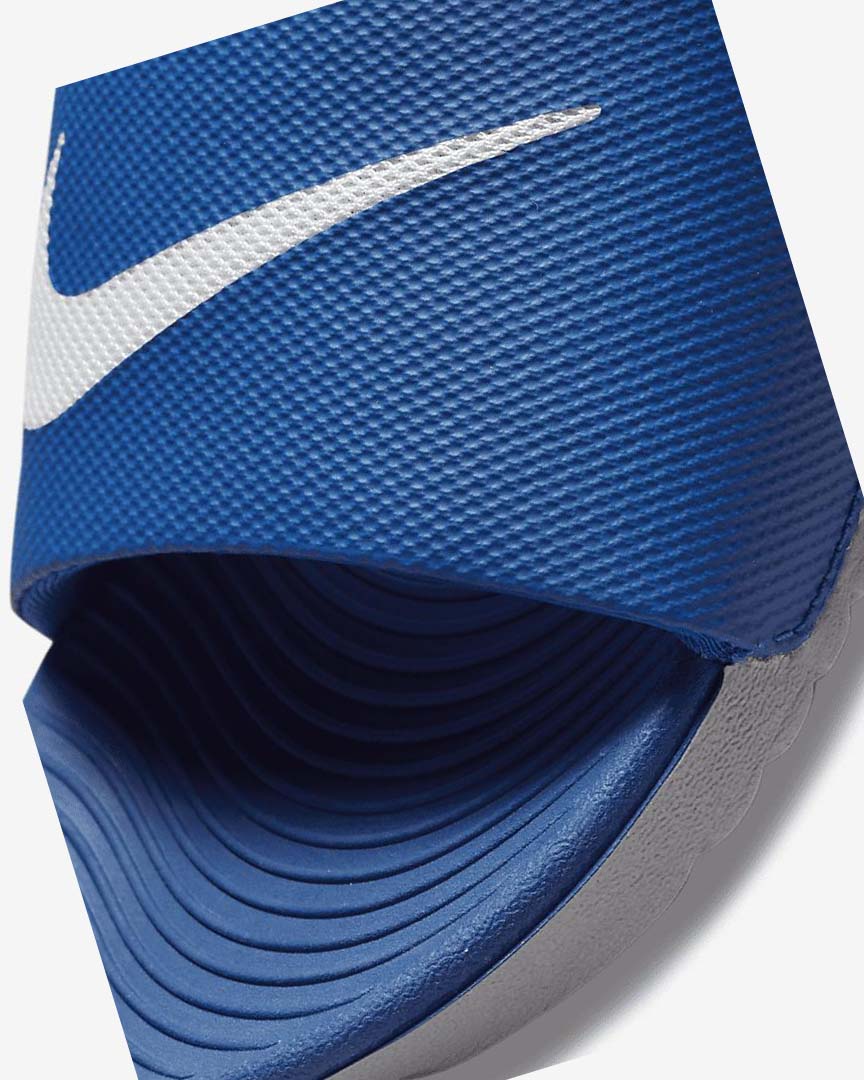 Deep Blue / White Nike Kawa Girls' Slides | CA_2835