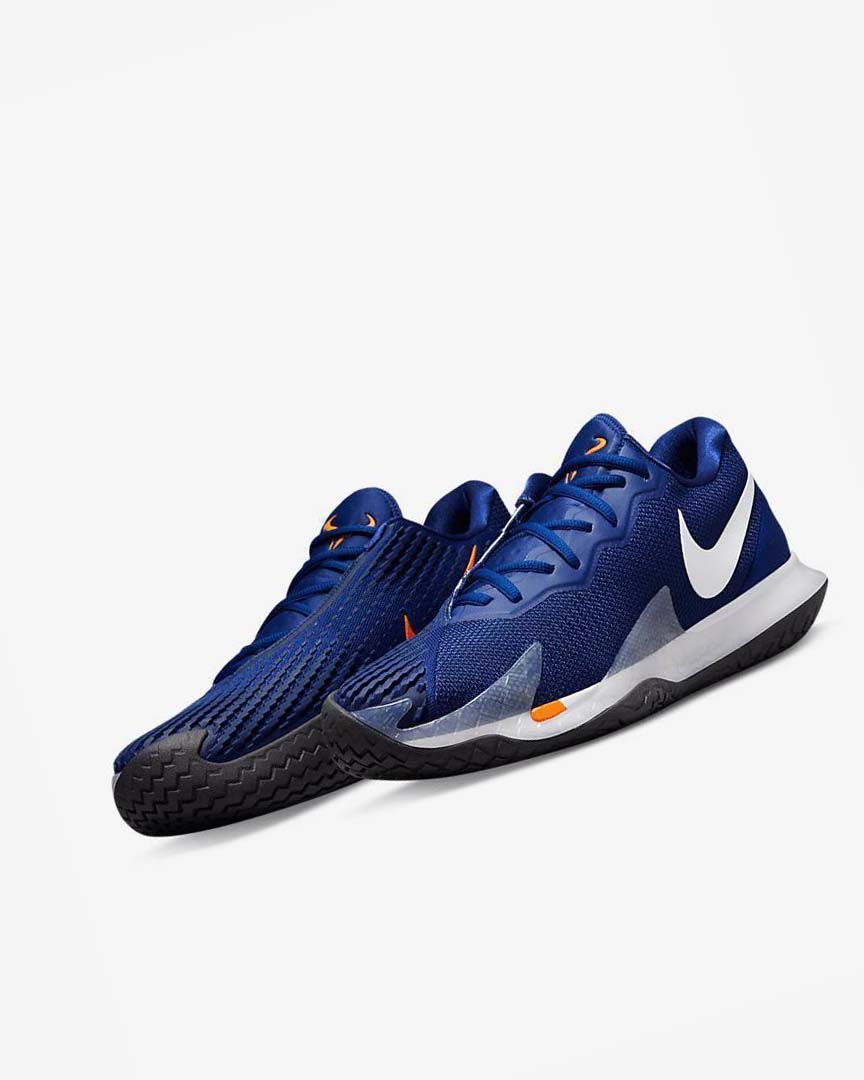 Deep Royal Blue / Orange / Black / White Nike Court Zoom Vapor Cage 4 Rafa Men's Tennis Shoes | CA_5192